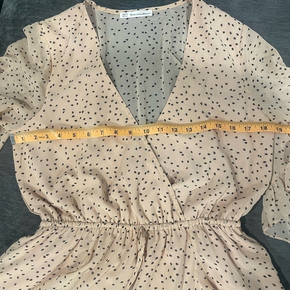 Here Comes the Sun Polka Dot flowy mini semi formal pink Dress- Size L - Picture 8 of 12